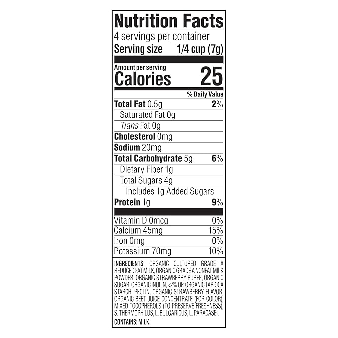 Happy Baby Organics Yogis Freeze-Dried Yogurt & Fruit Snack, Strawberry, 1 Ounce (Pack of 8) packaging may vary