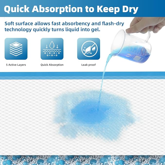 Extra Large Chucks 36"x36" Disposable XXL Heavy Duty Absorbent Elderly Adults Incontinence Bed Pads,Waterproof Thicken Puppy Pee Pad,Changing Underpads for Women and Baby[100 Pads]