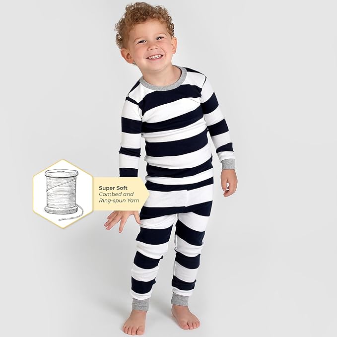 Burt's Bees Baby Boys' 2-Piece Long Sleeve Tee and Pants Organic Cotton Pajama Set
