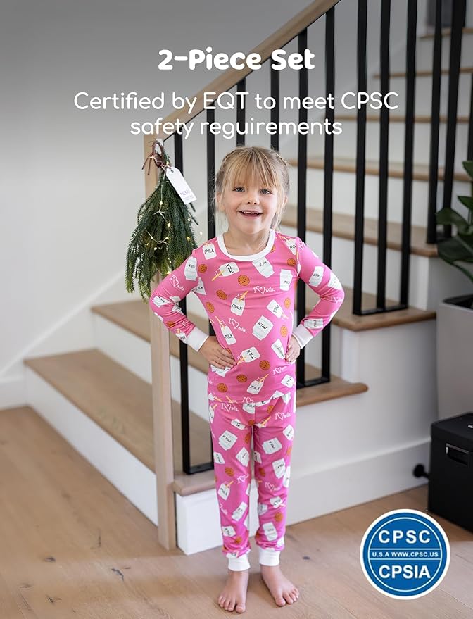 PATPAT Bamboo Viscose Pajama Sets for Toddler Boys & Girls Baby Kids, Ultra-soft Snug fit Pjs Sleepers for Birthday Holiday