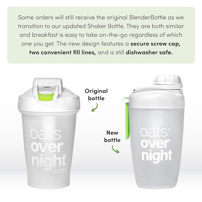 Oats Overnight Ultimate Variety Pack - High Protein, 5g Fiber Breakfast Protein Shake, Gluten Free Oatmeal, Non GMO Oatmeal - Green Apple Cinnamon, Coconut Cream Pie & More (16 Pack + Shaker Bottle)