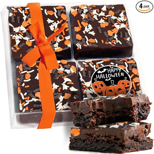 Happy Halloween cookies brownies Gift Basket Chocolate Fudge Brownie Cake Gift For Men Women Package | Nut Free Dairy Free