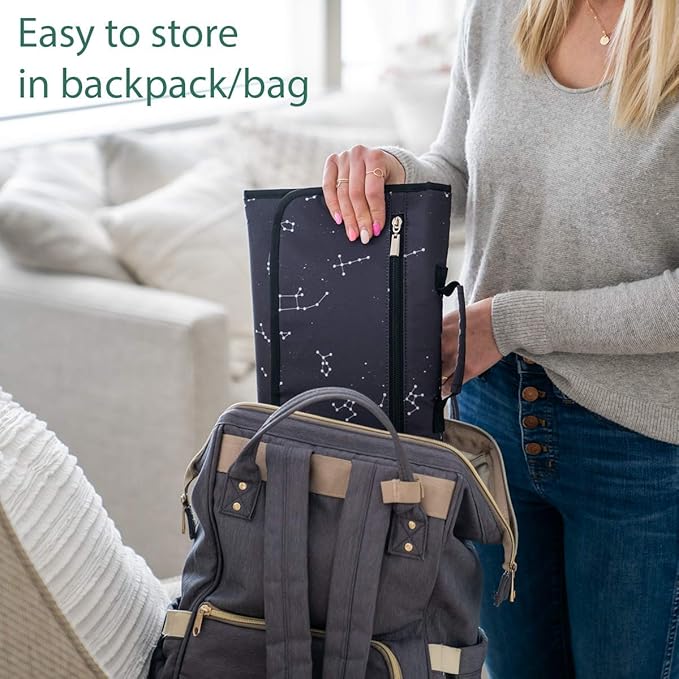 Lil Fox Portable Changing Pad - One-Hand Diaper Change Pad for Baby Diaper Bag or Changing Table. Unisex Baby Shower Gifts, Newborn Essentials