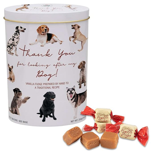 Gardiners of Scotland Handmade Fudge 250g Tin, Thank You Dogs Vanilla Fudge