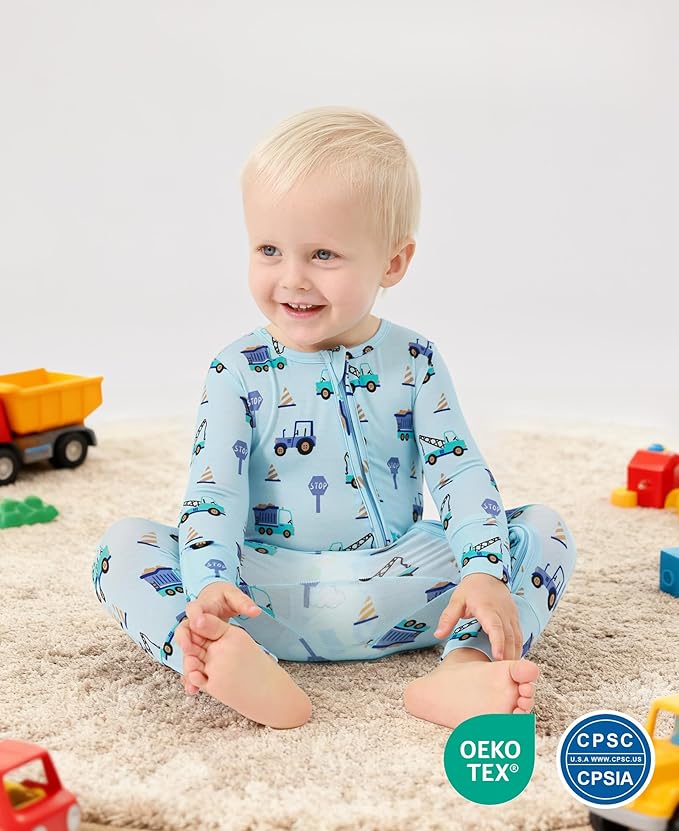 Footless Pajamas Baby Boy Girls, Viscose from Bamboo Baby Pajamas, Two Way Zipper Sleepers, Newborn Pjs