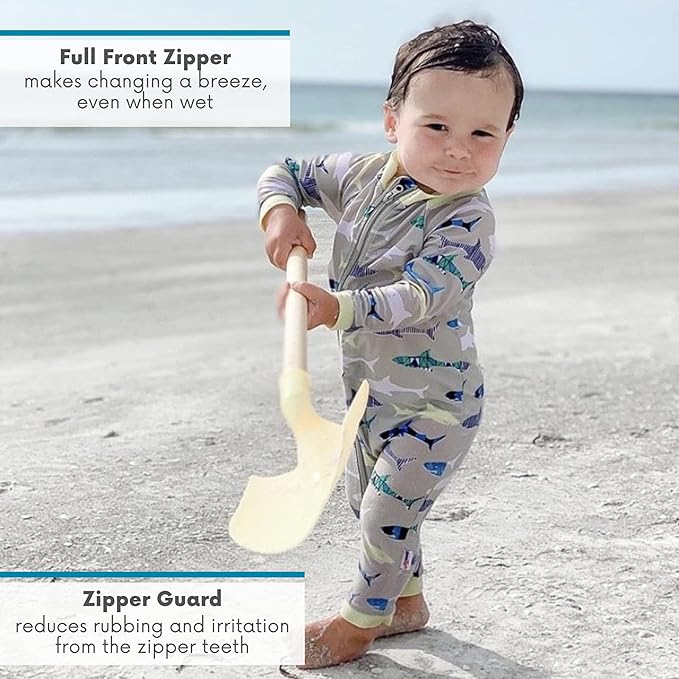 SwimZip Boys' Long-Sleeve UPF 50+ Swimsuit for Baby, Toddler, & Little Boys