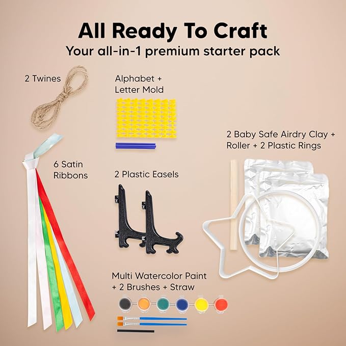 Baby Handprint Footprint Ornament Keepsake Kit - Newborn Imprint Ornament Kit for Baby Girl, Boy - Personalized New Baby Gifts for New Parents - Hand Print Christmas Ornament Maker (Multi-Colored)