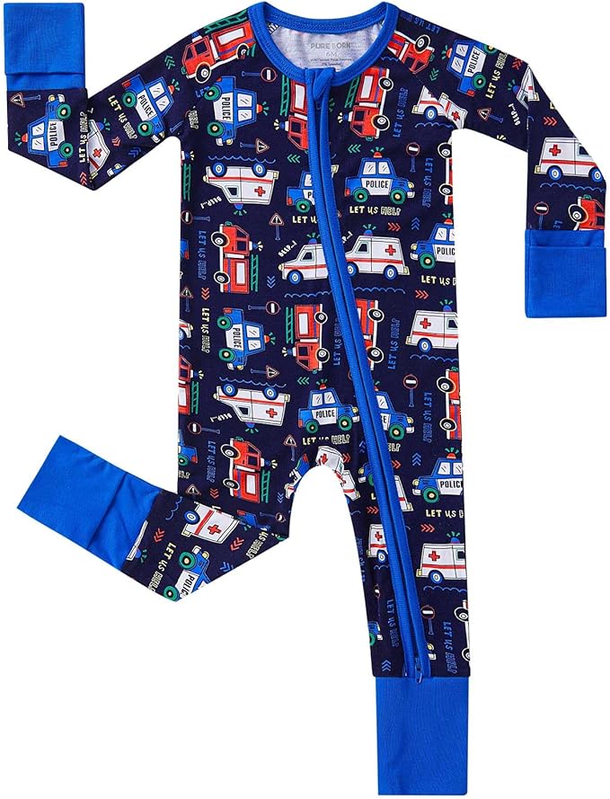 pureborn Baby Infant Boys Girls Sleeper Snug Fit Viscose from Bamboo Pajamas 0-24 Months
