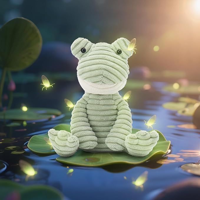 Apricot Lamb Toys Plush Corduroy Frog Stuffed Animal Soft Cuddly Perfect for Child (Corduroy Frog)
