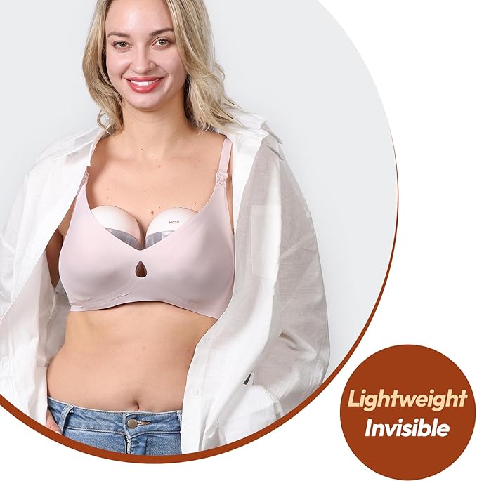 NCVI Hands Free Breast Pump, Wearable Breastfeeding Pump, Portable Rechargeable Milk Pump with LED Display, Low Noise & Discreet