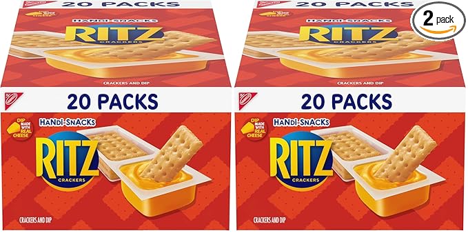 Handi-Snacks RITZ Crackers 'N Cheesy Dip Snack Packs, 20 Snack Packs (Pack of 2)
