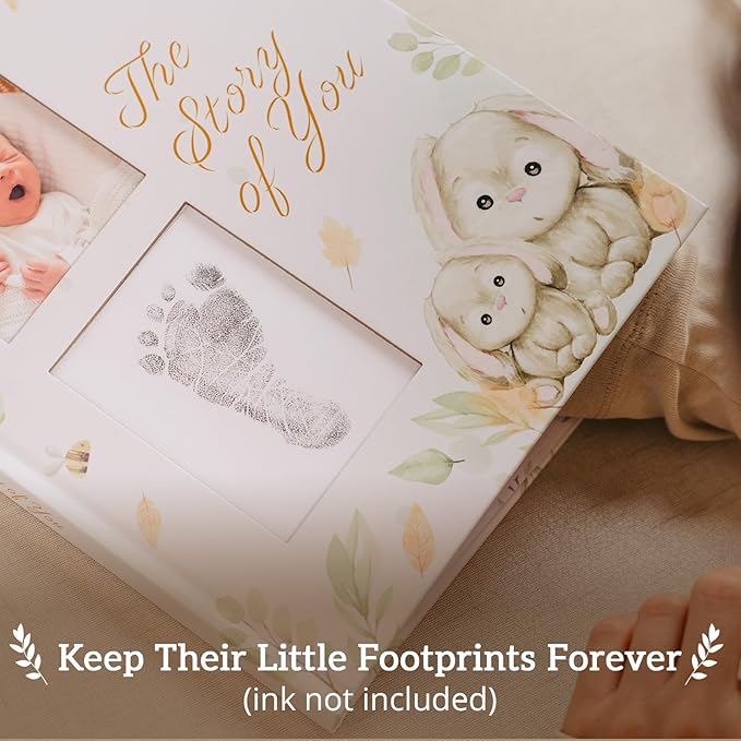 Baby Memory Book, modern for boy or girl, Baby Book Keepsake, minimalist milestone journal from birth to age 5, includes 15 stickers, Baby Book to record special moments