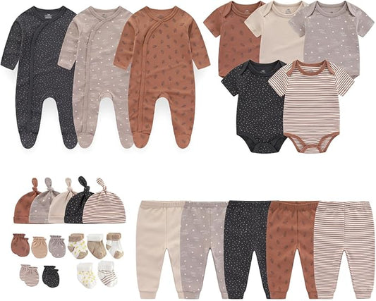 Newborn Layette Gift Set 27-Piece Baby Girl Clothes Bodysuits, Pants Essentials and Accessories 0-12Months
