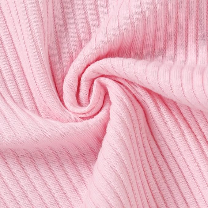 Aalizzwell Preemie Newborn Infant Baby Girls Clothes Ribbed Bodysuit Pants Set Fall Winter Outfits