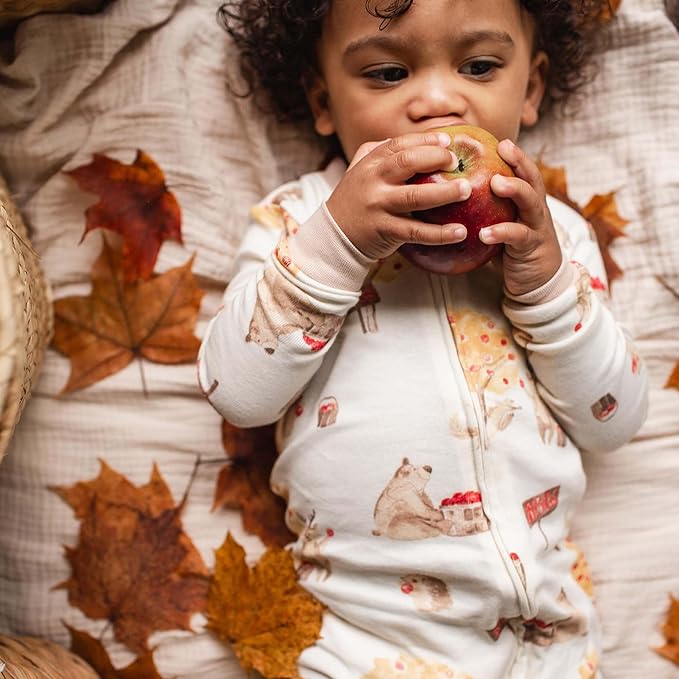 Burt's Bees Baby baby-boys Boys Sleeper Pjs, 100% Organic Cotton, One-piece Footie, Zip Up Jumpsuit, Snug Fit Pajamas