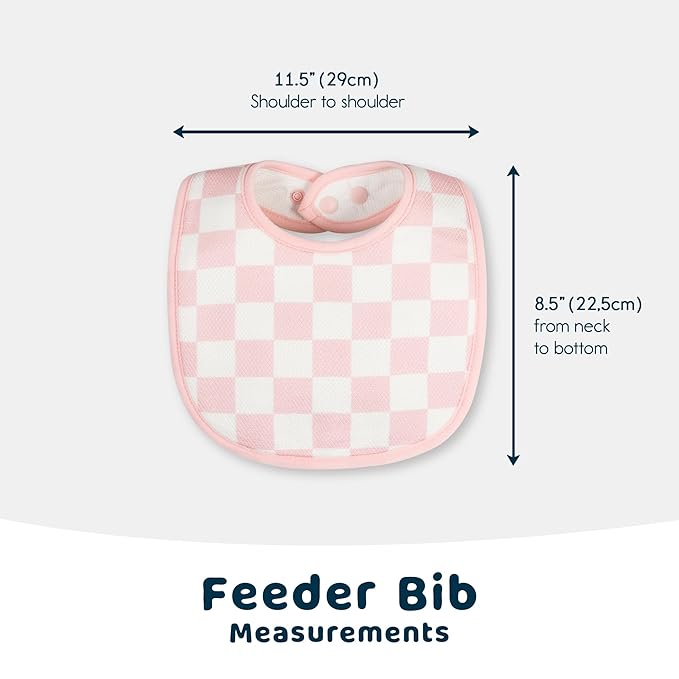 Tiny Twinkle 8 Pack Baby Food Bibs for Eating - Waterproof & Absorbent 6-12 Months Infant Bibs, OEKO-TEX Certified Drooling Bibs for Baby Led Weaning(Girl Print 8-Pack)