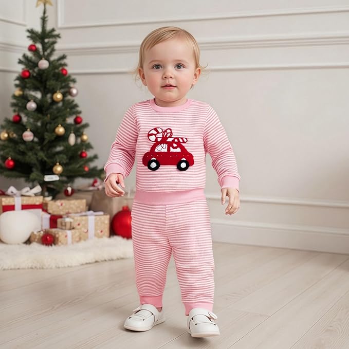 CIYCUIT Toddler Baby Boy Outfits Striped Sweatshirt Pants Clothes Set