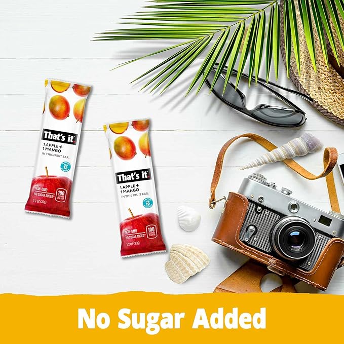 That's it. (48 Count) Variety Pack | Strawberry, Blueberry, Mango & Cherry flavors | 100% Natural Real Fruit bars. Strawberry. Plant-based, Vegan, gluten-free. No added Sugar. Top 12 allergen free