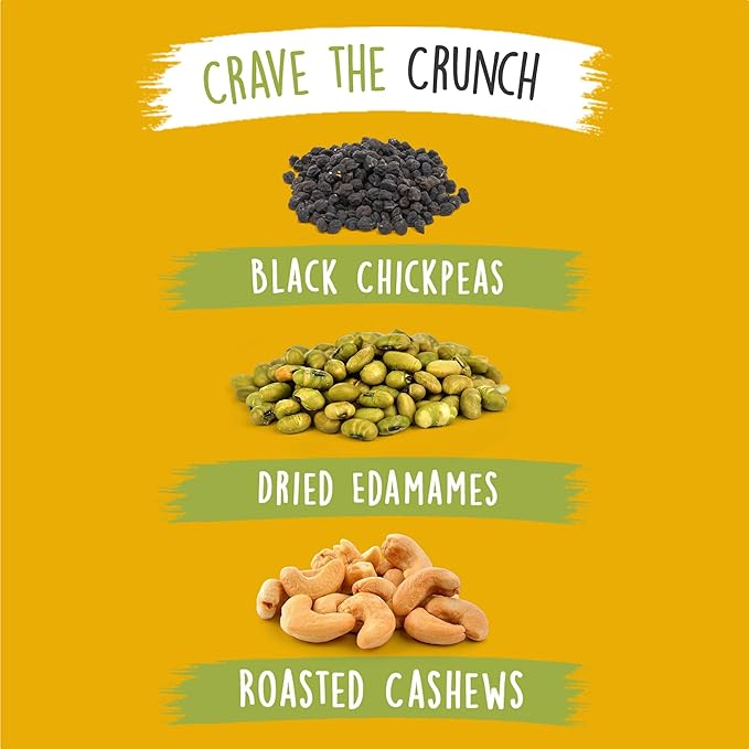 BeanVIVO Healthy Snacks for Adults & Kids with 7g Protein & 4g Fiber per Serving with Dried Edamame, Roasted Cashew and Black Chickpeas - Vegan & Gluten Free - Keto Friendly & Non-GMO - 8Pack (1.05 oz Each Pouch)