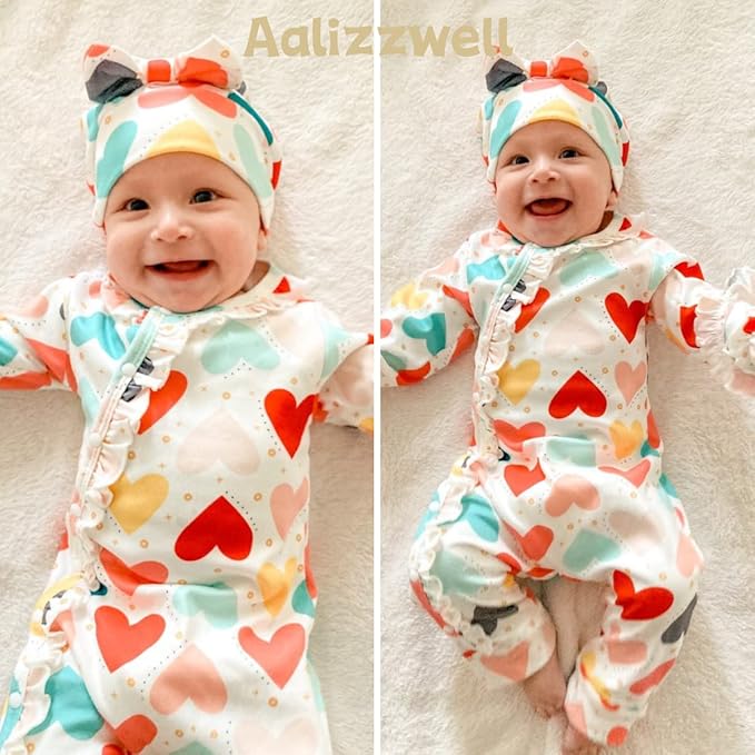 Aalizzwell Baby Girls Romper Outfit Fall Winter Clothes with Accessories