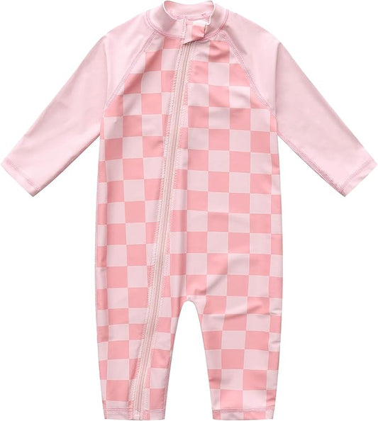 Baby Swimsuit UPF 50+ Sun Protection One Piece Zipper Beach Swimwear for Little Boys Girls Toddler