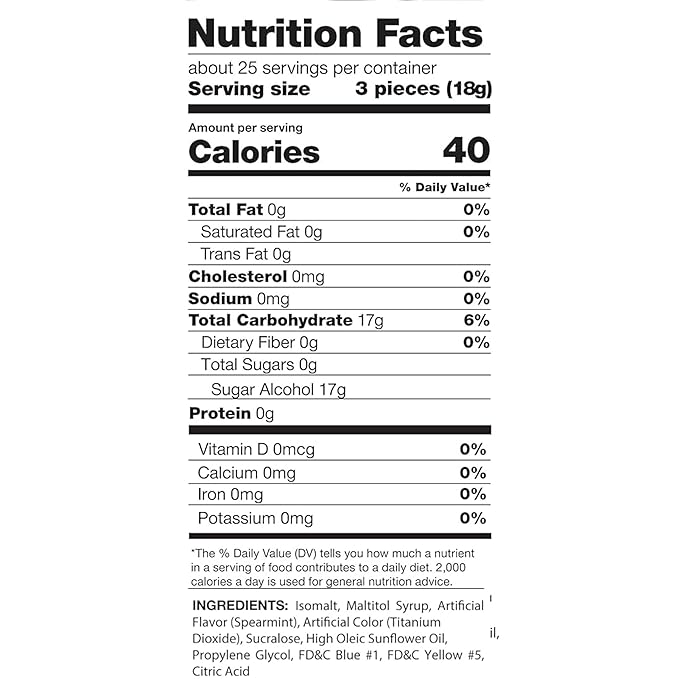 Sugar Free Spearmint Mints Hard Candy - 1 lb Bulk Bag Individually Wrapped Keto And Diabetic Friendly Gourmet Spearmint Flavored Candies (16oz)