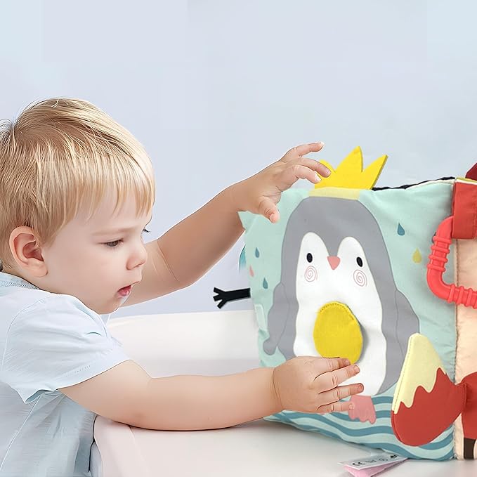 Soft Cloth Books for Baby Gift, Activity Quiet Cloth Books Developmental Toys,Interactive Baby Books for Toddlers Infants Kids Toys Gift for 0-2 Year Old Animal