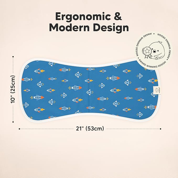 Organic Burp Cloths Baby Boy & Girl - 5-Pack Super Absorbent Cotton Burping Cloths for Babies, Soft & Plush Newborn Spit Up Rags, Infant Towels for Milk Spit Up, Unisex, Large 21" x 10" (Cosmo)