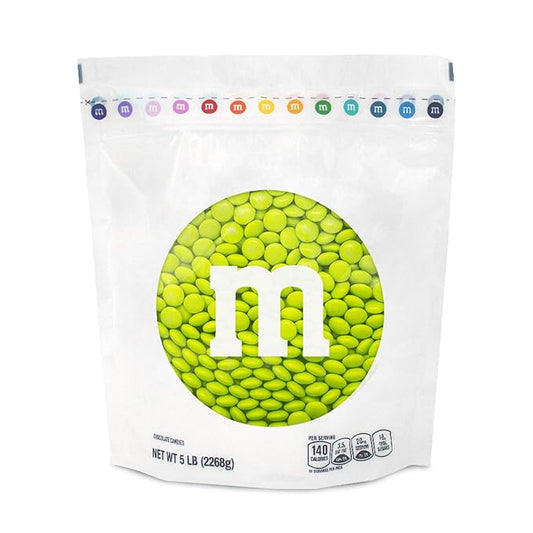 MY M&M'S Electric Green Milk Chocolate Candy, 5lbs, Bar
