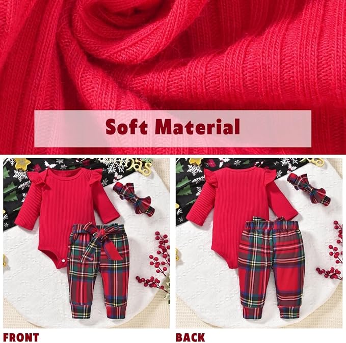 Aalizzwell Preemie Newborn Infant Baby Girls Clothes Ribbed Romper Bodysuit Pants Set Fall Winter Outfits