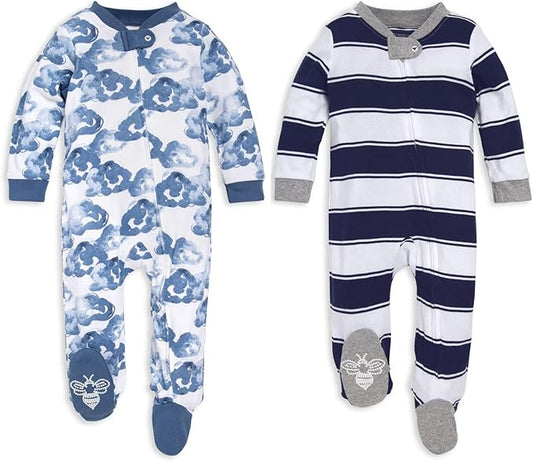 Burt’s Bees Baby Boys' One-Piece Sleep and Play 100% Organic Cotton PJs