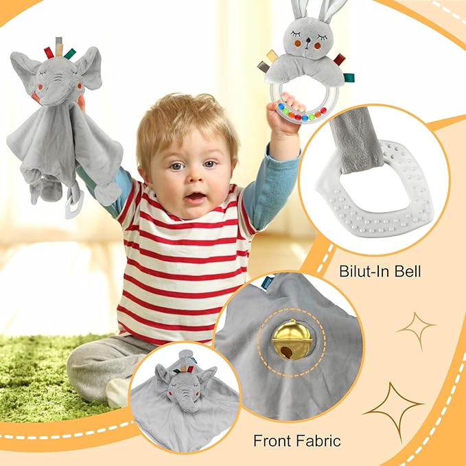 Baby Boy Gift Basket Set, Unique Baby Gift Basket Set, New Baby Boy Gift Basket, New Baby Gift Basket Set with Baby Blanket, Baby Rattle, Bunny, Keepsake Milestone, Elephant Toy, Baby Socks