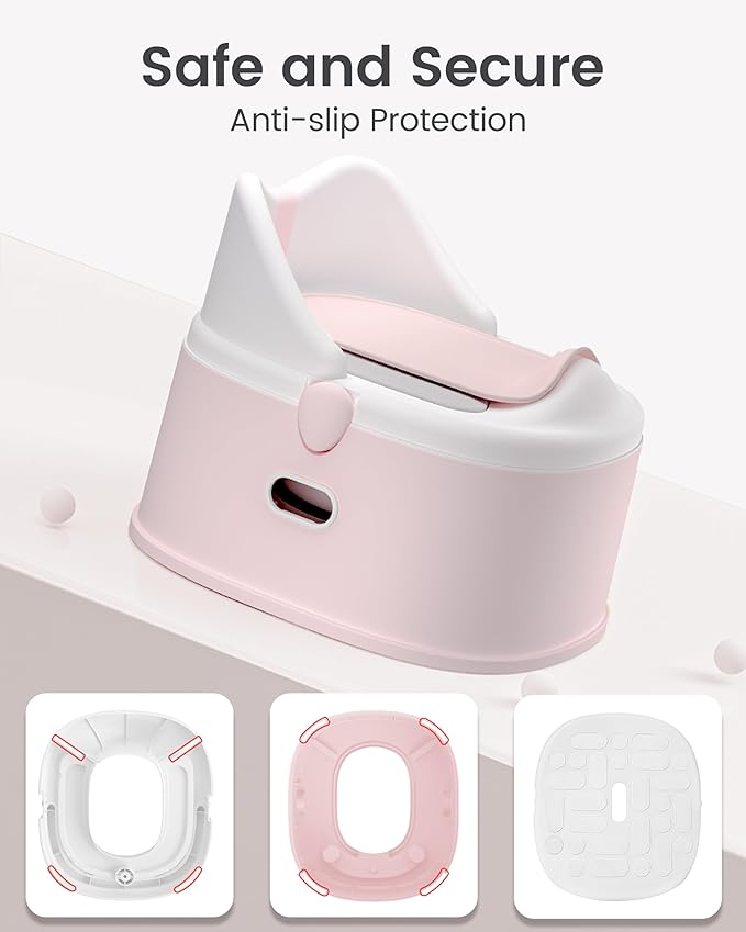 3-in-1 Toddler Potty Training Toilet for Boys and Girls Multi-use Baby Potty Chair for Toddlers 1-3 Training Potty Seat Toddler Toilet Baby Potty Training Seat with Step Stool (Pink)