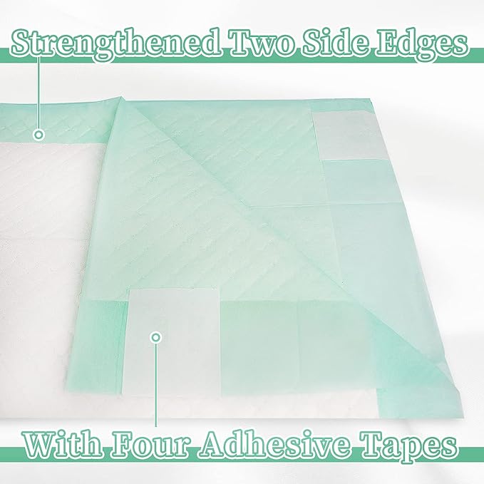 Disposable Underpads with Adhesive Tapes 23'' X 36'' Chucks Pads Heavy Absorbency Incontinence Pads, Waterproof Pee Pads, Thicker Chux Pads for Unisex Adult, Kids and Pet (40 Count)