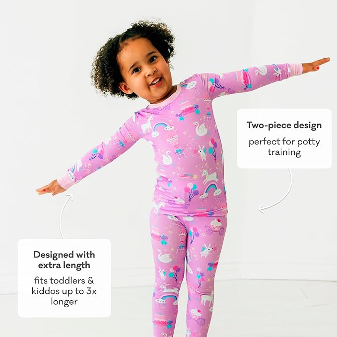 Little Sleepies Two-Piece Pajama Set for Boys & Girls, Soft Viscose from Bamboo Toddler Pajamas for Kids, Family Matching PJs