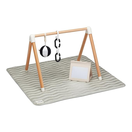 Lalo Baby Gym & Playmat for Babies and Toddlers - Eco-Friendly Sage Playmat - Baby Gym & Accessories is Easy to Assemble & Clean - Go from Tummy Time to Story Time