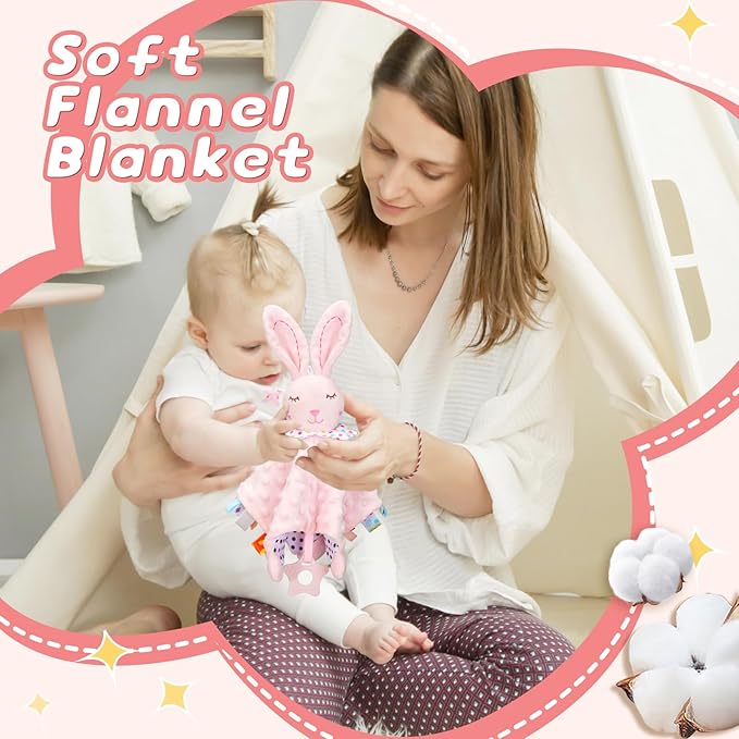 Baby Girl Gifts Newborn Gift Set, Baby Girl Newborn Essentials Gift Basket, Multiple Pieces Baby Girl Gift Basket with Baby Bunny Handbell, Baby Blanket, Keepsake Milestone, Bunny Toy, Baby Socks