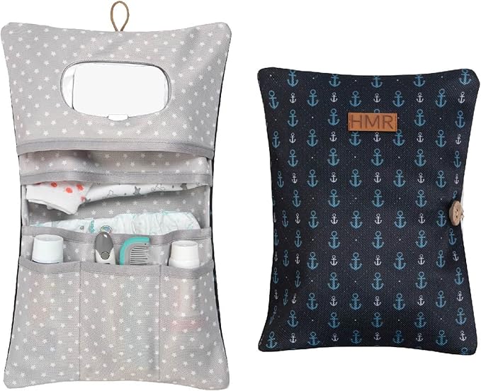 HAMUR Baby Diaper Bag Organizer – Travel-Friendly, Compact & Foldable | Stroller Pouch for Newborn Essentials – Must-Have for Boys & Girls (Anchor)