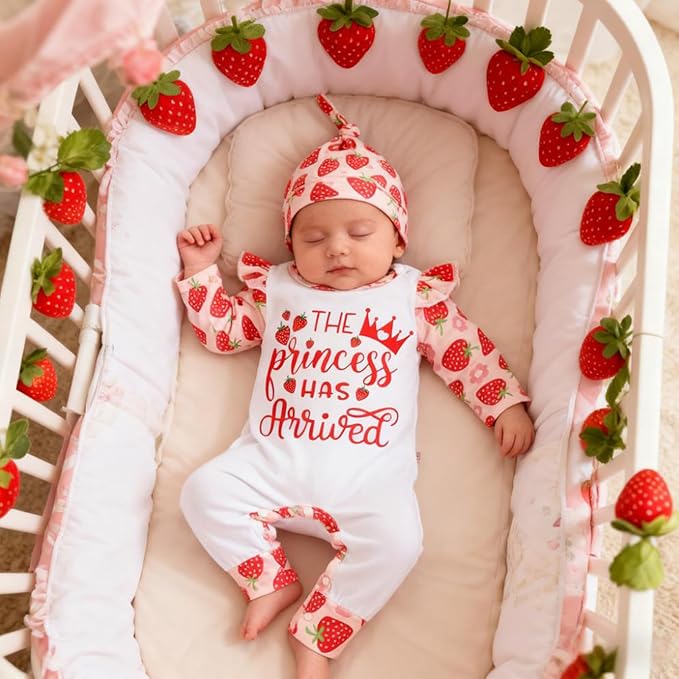 GRNSHTS Newborn Baby Girl Romper Infant Letter Print Jumpsuit Floral Bodysuit+Hat+Headband+Gloves Coming Home Clothes Outfits