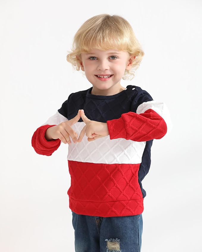 NZRVAWS Toddler Baby Boy Clothes Pullover Sweater Ripped Jean Sweatsuit Little Boy Outfit Fall Winter Clothing Set 6M-7T