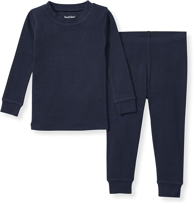 Burt's Bees Baby Boys' 2-Piece Long Sleeve Tee and Pants Organic Cotton Pajama Set
