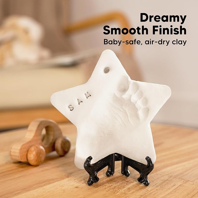 Baby Handprint Footprint Ornament Keepsake Kit - Newborn Imprint Ornament Kit for Baby Girl, Boy - Personalized New Baby Gifts for New Parents - Hand Print Christmas Ornament Maker (Multi-Colored)