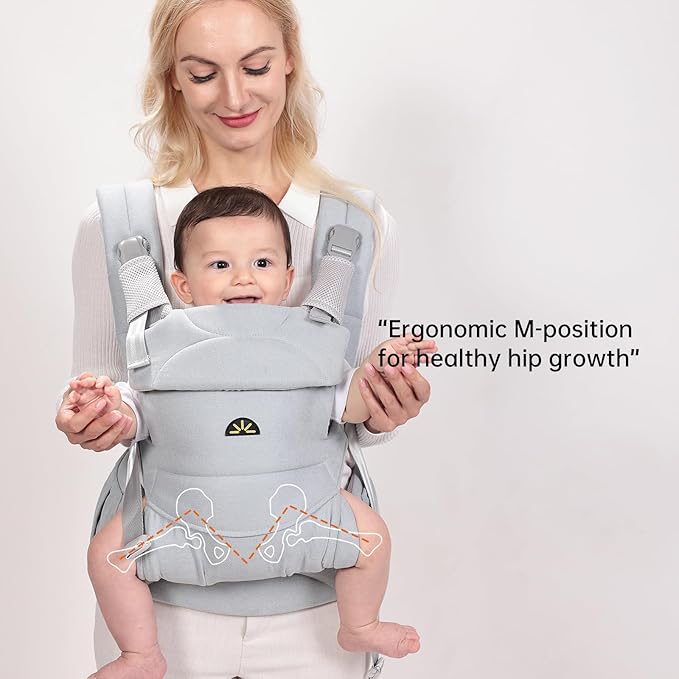 Baby Carrier for Newborns to Toddlers, Adjustable, Ultra-Soft and Weightless, Ergonomic Baby Carrier with Head Support, Baby Travel Gear, Baby Essentials (Blue)