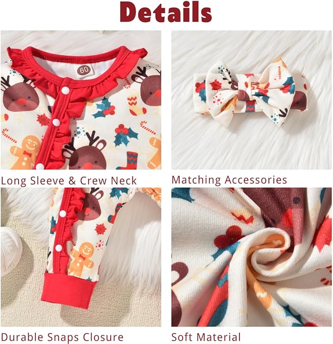 Aalizzwell Baby Girls Romper Outfit Fall Winter Clothes with Accessories