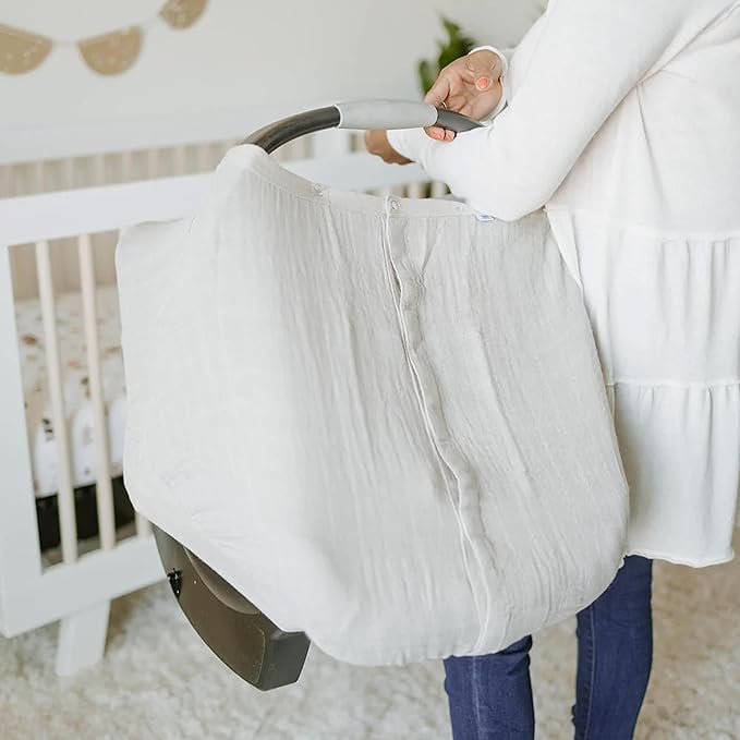 Little Unicorn Breathable Car Seat Canopy | Magnetic Closure Cover & Universal Fit | Protection & Privacy for Baby (Porpoise)