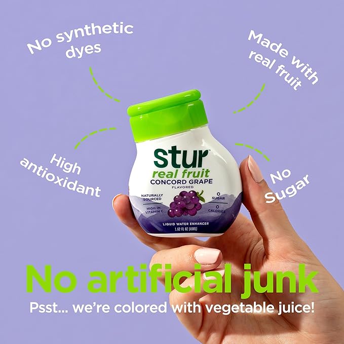 Stur Soda Machine Flavors Variety Pack | Naturally Sweetened | High in Vitamin C & Antioxidants | Sugar Free | Zero Calories | Keto | Vegan | 5 Bottles, Makes 120 Drinks