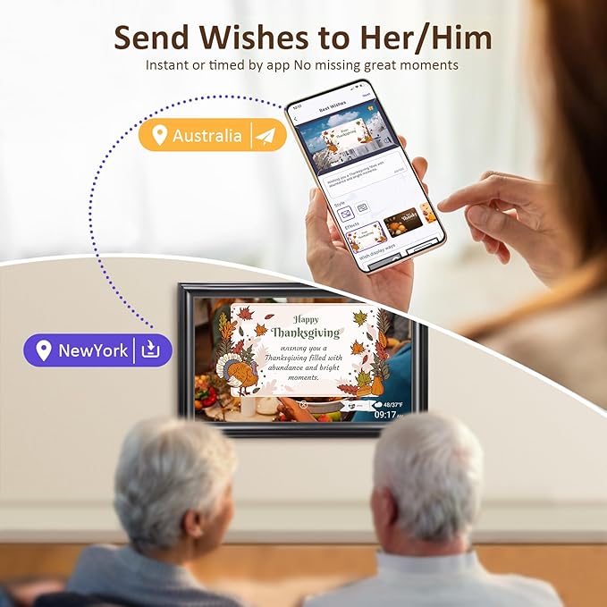 16 Inch Large Digital Picture Frame, Canupdog WiFi Digital Photo Frame with 1920 * 1080 IPS Touchscreen, 32GB Storage, Auto-Rotate, Wall Mountable, Easy Setup, Slideshow Photos and Videos