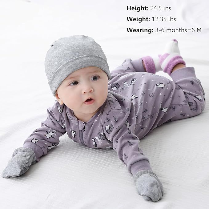 Newborn Baby 2-way Zipper Romper Cotton One-piece Jumsuit 3-pack, 0-24 Months