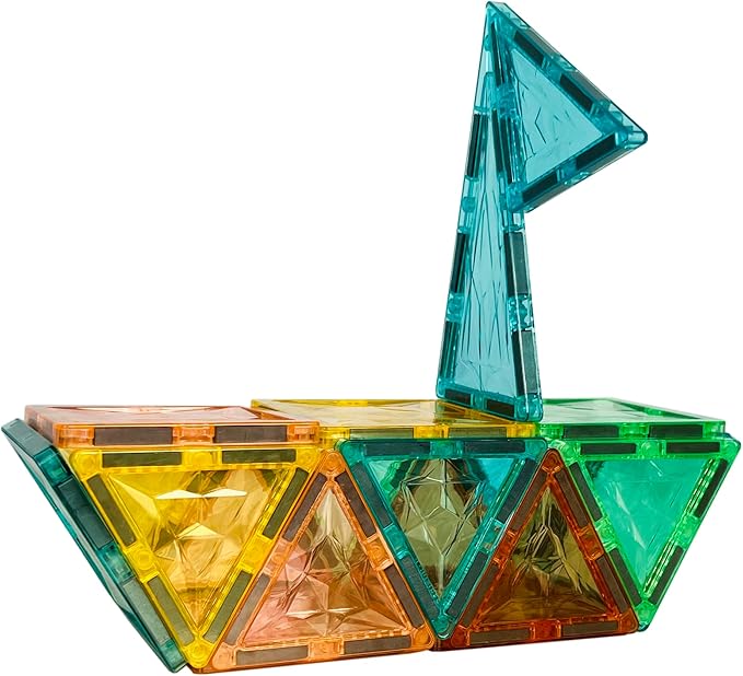 Magnetic Tiles 100-Piece Set for Kids, Magnetic Building Blocks STEM Toys for Age 3+ Boys and Girls, Educational Magnet Construction Tiles for Creativity & Learning