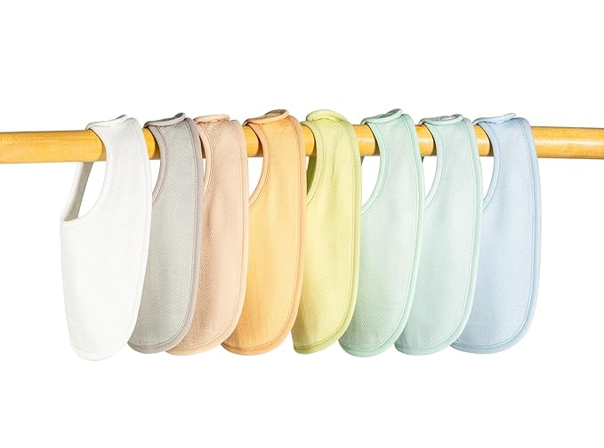 Tiny Twinkle 8 Pack Baby Food Bibs for Eating - Waterproof & Absorbent 6-12 Months Infant Bibs, OEKO-TEX Certified Drooling Bibs for Baby Led Weaning(Boy Macaron 8-Pack)